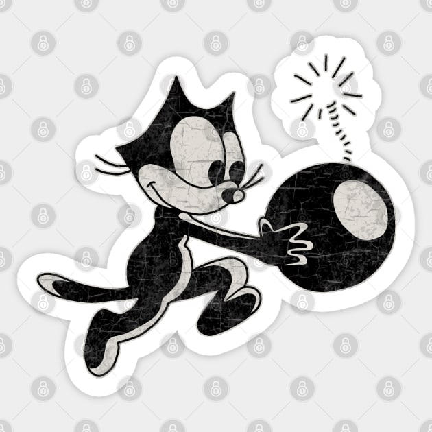 Felix The Cat with Bomb Sticker by valentinahramov